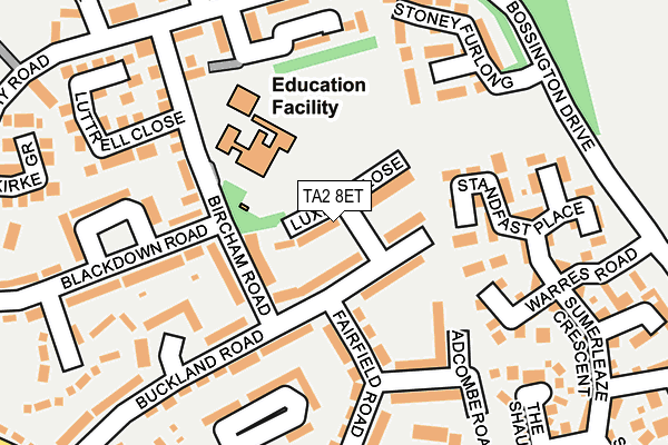 TA2 8ET map - OS OpenMap – Local (Ordnance Survey)