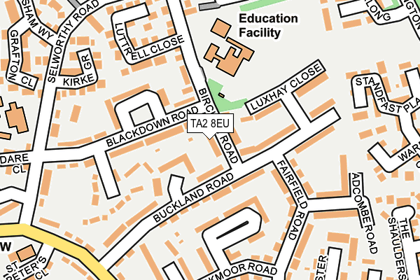 TA2 8EU map - OS OpenMap – Local (Ordnance Survey)