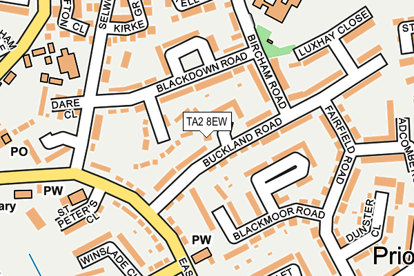 TA2 8EW map - OS OpenMap – Local (Ordnance Survey)