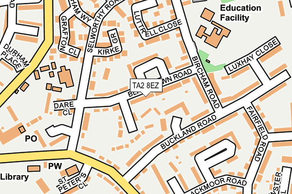 TA2 8EZ map - OS OpenMap – Local (Ordnance Survey)