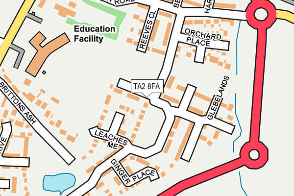 TA2 8FA map - OS OpenMap – Local (Ordnance Survey)