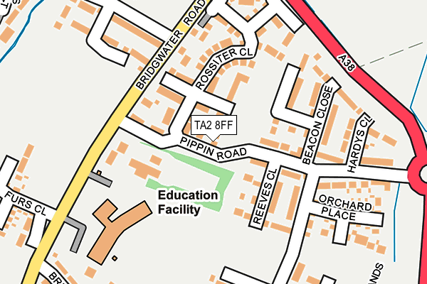 TA2 8FF map - OS OpenMap – Local (Ordnance Survey)