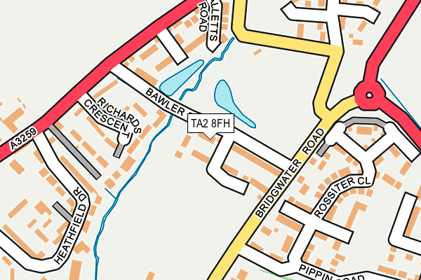 TA2 8FH map - OS OpenMap – Local (Ordnance Survey)
