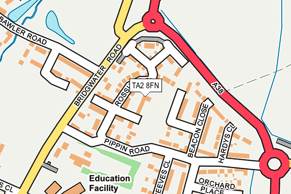 TA2 8FN map - OS OpenMap – Local (Ordnance Survey)