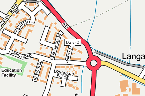 TA2 8FQ map - OS OpenMap – Local (Ordnance Survey)