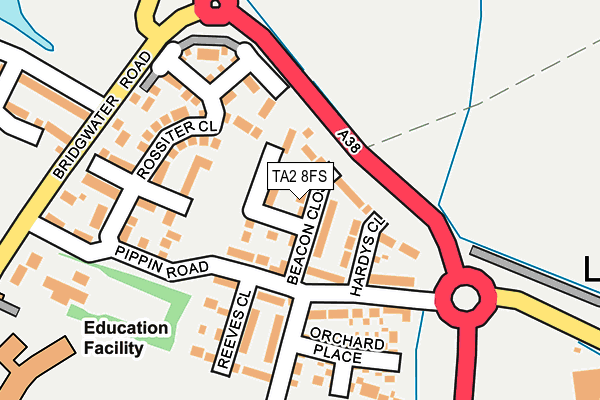 TA2 8FS map - OS OpenMap – Local (Ordnance Survey)