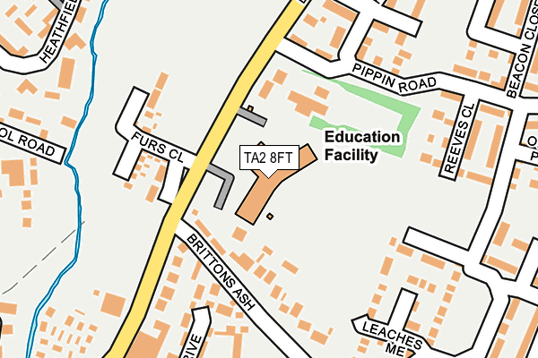 TA2 8FT map - OS OpenMap – Local (Ordnance Survey)