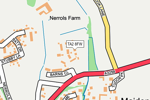 TA2 8FW map - OS OpenMap – Local (Ordnance Survey)