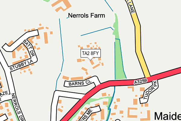 TA2 8FY map - OS OpenMap – Local (Ordnance Survey)