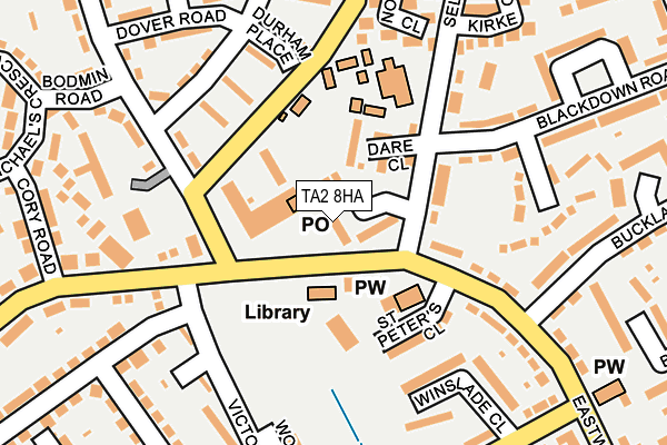 TA2 8HA map - OS OpenMap – Local (Ordnance Survey)