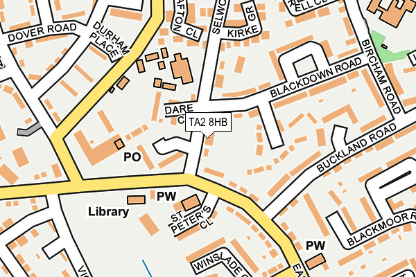 TA2 8HB map - OS OpenMap – Local (Ordnance Survey)