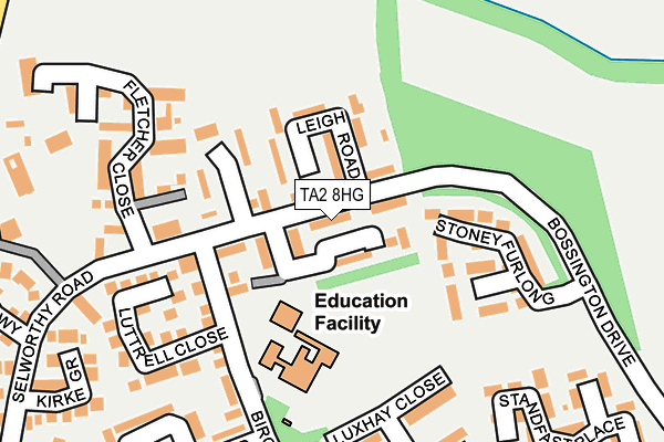 TA2 8HG map - OS OpenMap – Local (Ordnance Survey)