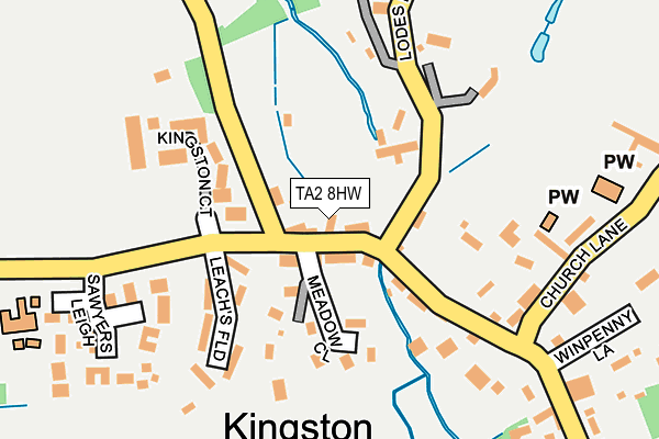 TA2 8HW map - OS OpenMap – Local (Ordnance Survey)