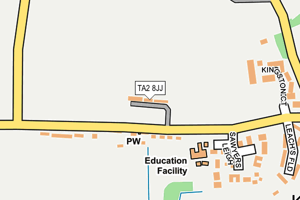 TA2 8JJ map - OS OpenMap – Local (Ordnance Survey)