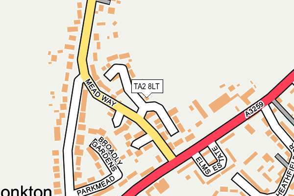 TA2 8LT map - OS OpenMap – Local (Ordnance Survey)