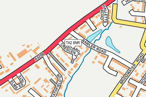 TA2 8NR map - OS OpenMap – Local (Ordnance Survey)