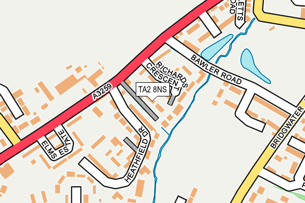 TA2 8NS map - OS OpenMap – Local (Ordnance Survey)