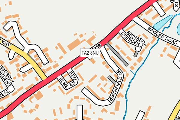 TA2 8NU map - OS OpenMap – Local (Ordnance Survey)