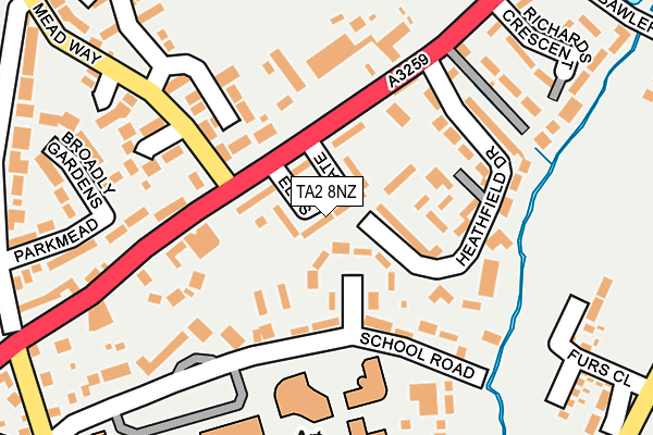 TA2 8NZ map - OS OpenMap – Local (Ordnance Survey)