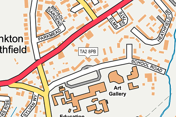 TA2 8PB map - OS OpenMap – Local (Ordnance Survey)