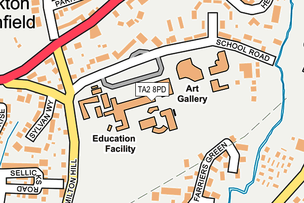 TA2 8PD map - OS OpenMap – Local (Ordnance Survey)