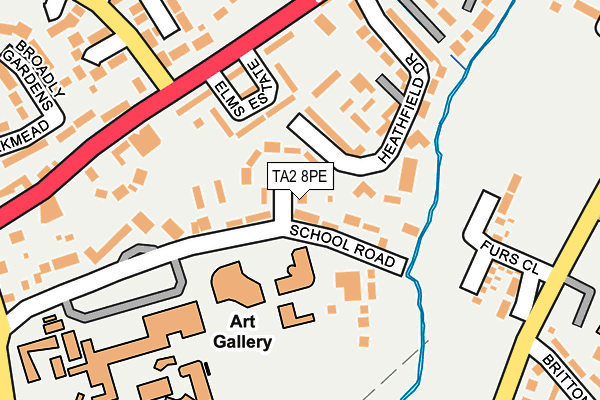 TA2 8PE map - OS OpenMap – Local (Ordnance Survey)