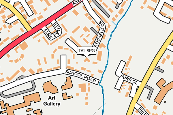 TA2 8PG map - OS OpenMap – Local (Ordnance Survey)