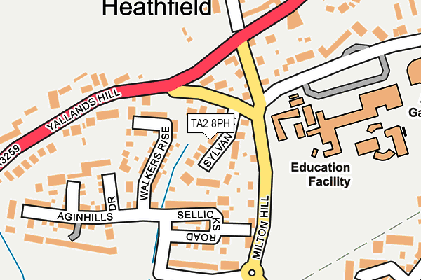 TA2 8PH map - OS OpenMap – Local (Ordnance Survey)