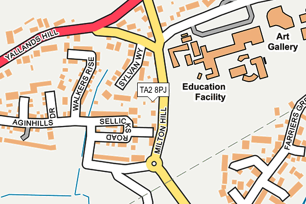 TA2 8PJ map - OS OpenMap – Local (Ordnance Survey)