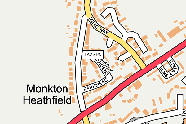TA2 8PN map - OS OpenMap – Local (Ordnance Survey)