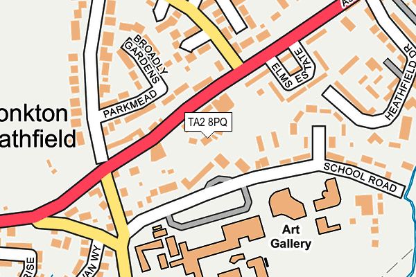 TA2 8PQ map - OS OpenMap – Local (Ordnance Survey)