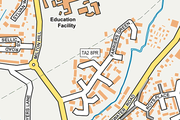 TA2 8PR map - OS OpenMap – Local (Ordnance Survey)