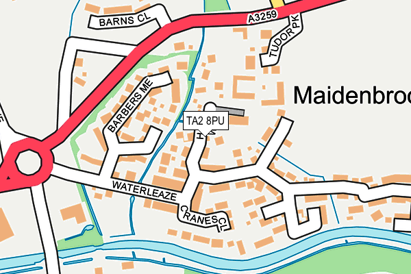 TA2 8PU map - OS OpenMap – Local (Ordnance Survey)