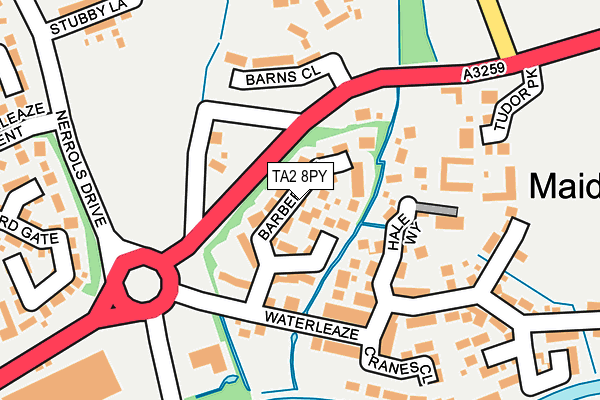 TA2 8PY map - OS OpenMap – Local (Ordnance Survey)