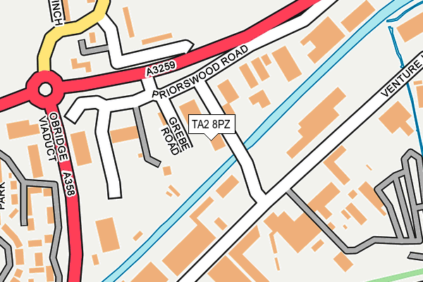 TA2 8PZ map - OS OpenMap – Local (Ordnance Survey)