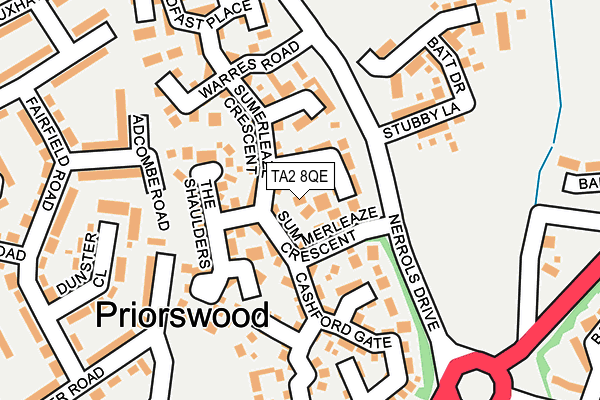 TA2 8QE map - OS OpenMap – Local (Ordnance Survey)