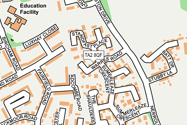 TA2 8QF map - OS OpenMap – Local (Ordnance Survey)