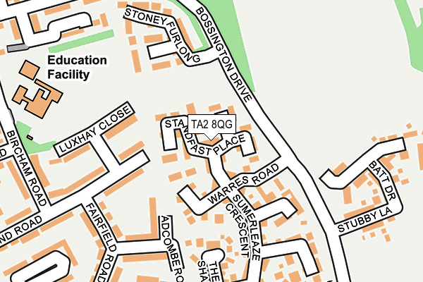 TA2 8QG map - OS OpenMap – Local (Ordnance Survey)