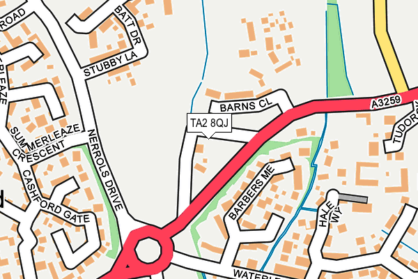 TA2 8QJ map - OS OpenMap – Local (Ordnance Survey)