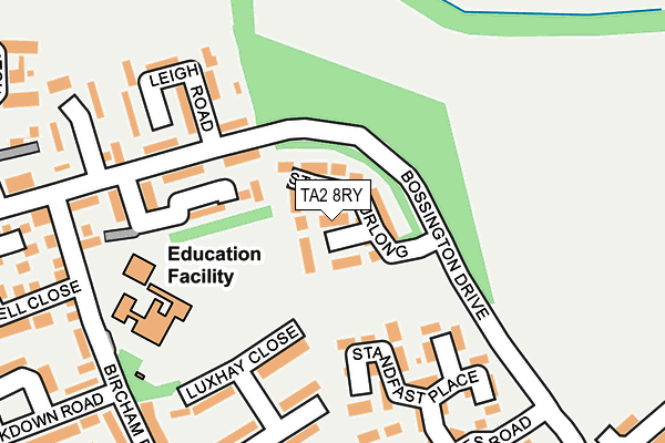 TA2 8RY map - OS OpenMap – Local (Ordnance Survey)