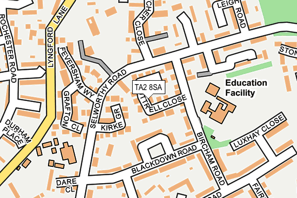 TA2 8SA map - OS OpenMap – Local (Ordnance Survey)