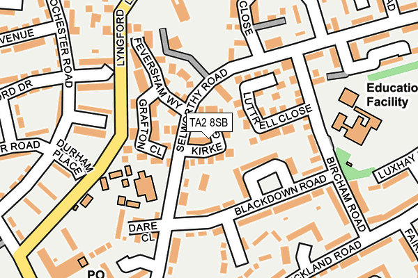 TA2 8SB map - OS OpenMap – Local (Ordnance Survey)