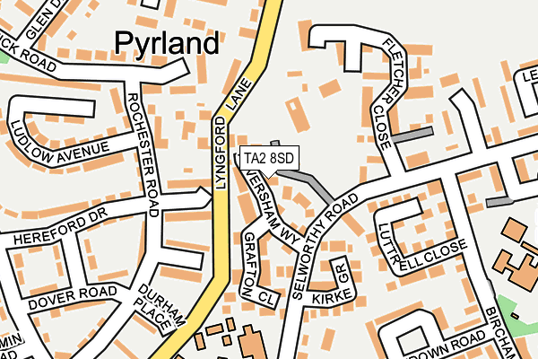 TA2 8SD map - OS OpenMap – Local (Ordnance Survey)