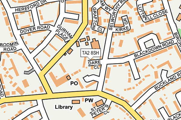 TA2 8SH map - OS OpenMap – Local (Ordnance Survey)