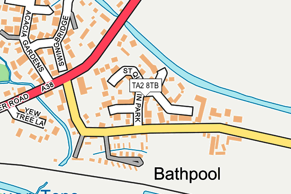 TA2 8TB map - OS OpenMap – Local (Ordnance Survey)