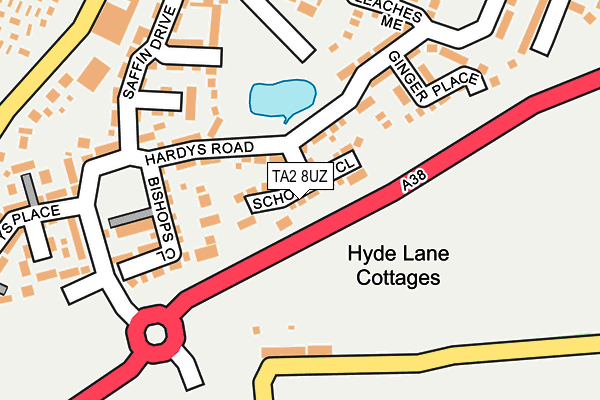 TA2 8UZ map - OS OpenMap – Local (Ordnance Survey)