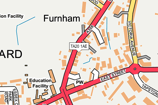 TA20 1AE map - OS OpenMap – Local (Ordnance Survey)