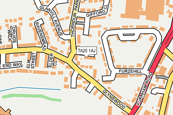 TA20 1AJ map - OS OpenMap – Local (Ordnance Survey)