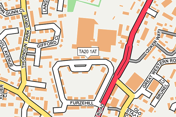 TA20 1AT map - OS OpenMap – Local (Ordnance Survey)