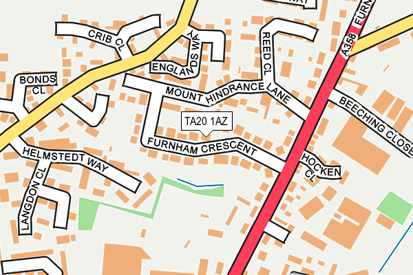 TA20 1AZ map - OS OpenMap – Local (Ordnance Survey)